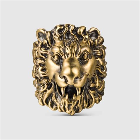 mens gucci lion necklace|Gucci lion ring.